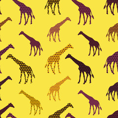 Giraffe seamless background. Print. Repeating background. Cloth design, wallpaper.