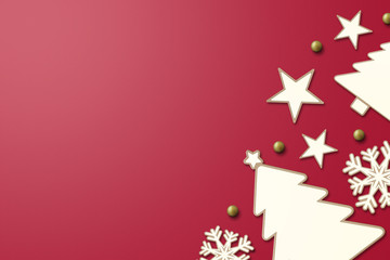  merry christmas and happy new year with festive decoration, space for text 
