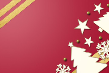  merry christmas and happy new year with festive decoration, space for text 