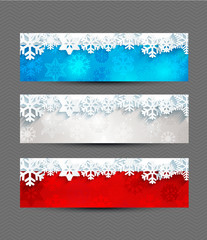 Set of Christmas bright banners.