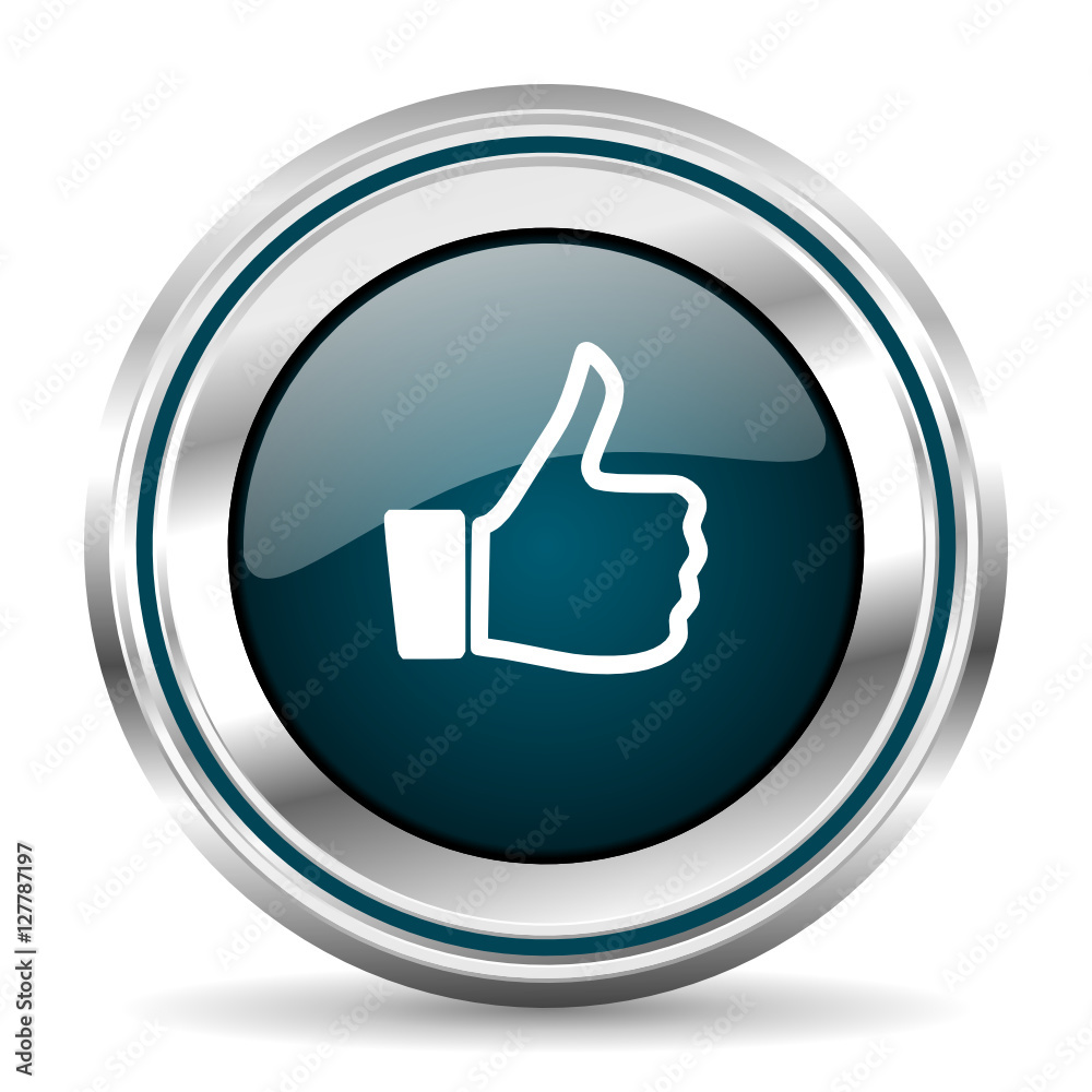 Leinwandbilder like vector icon. chrome border round web button. silver metallic pushbutton.