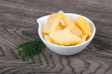 Crunchy parmesan cheese