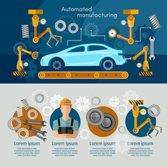 Car assembly line concept conveyor belt