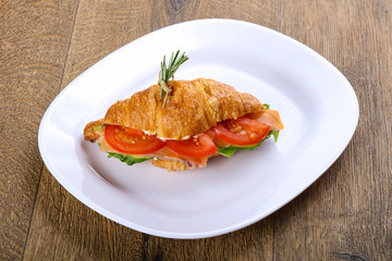 Croissant with salmon