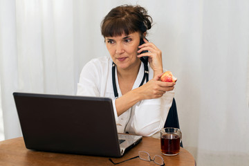 The doctor at the computer