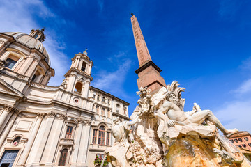 Fototapeta na wymiar Rome, Italy - Egyptian obelisk in Piazza Navona