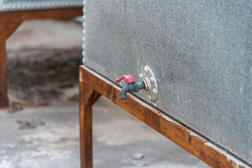 Old Faucet,Old rusty water tap on cracked