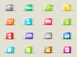 extraction of oil icon set