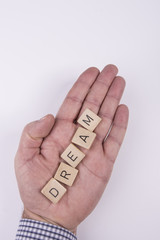 the word "dream" in the hand