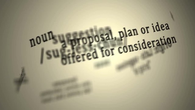 Definition: Suggestion