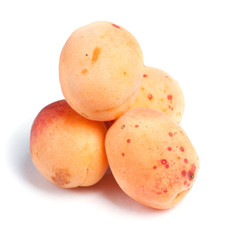 Real apricots isolated