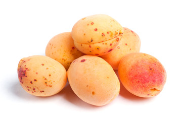 Real apricots isolated