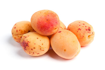 Real apricots isolated