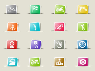 moto racing icon set