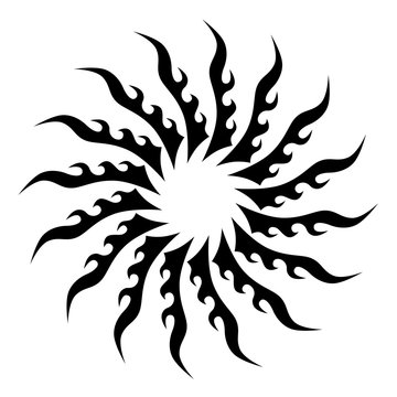 Sun logo design. Tattoo tribal circle vector designs. Vector sketch of a tattoo. Art tribal tattoo. Idea for design.