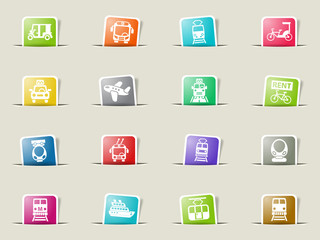 public transport icon set