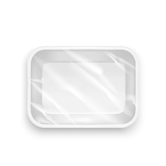 Template Blank White Plastic Food Container. Vector
