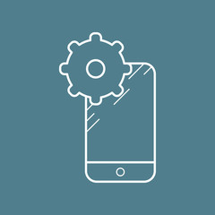 Smartphone settings. Contour vector icons.