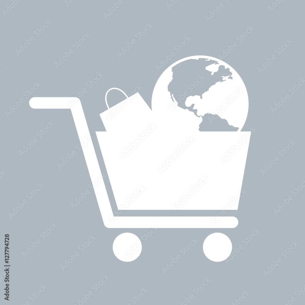 Wall mural online shopping cart vector info graphics icon