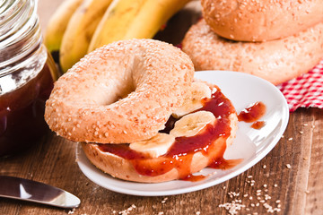 Sesame bagels. 