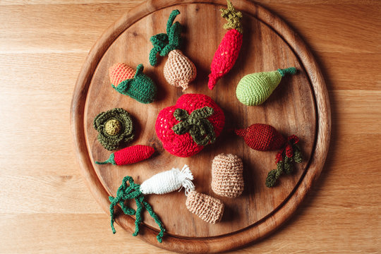 Crochet tiny vegetables