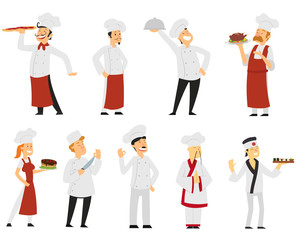 Set isolated on a white background chefs.