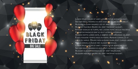 Abstract vector black friday sale layout background. For art template design, list, page, mockup brochure style, banner, idea, cover, booklet, print, flyer, book, blank, card, ad, sign, poster, badge