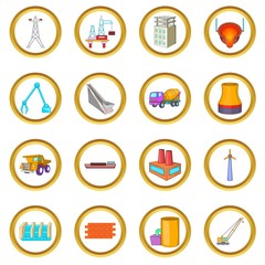 Idustry vector set in cartoon style isolated on white background