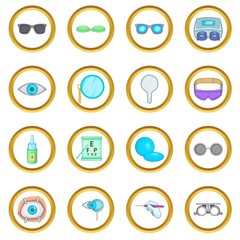 Ophthalmologist vector set in cartoon style isolated on white background