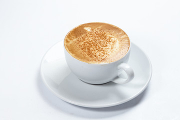 cappuccino on the white background