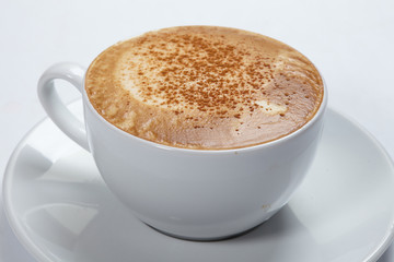 cappuccino on the white background