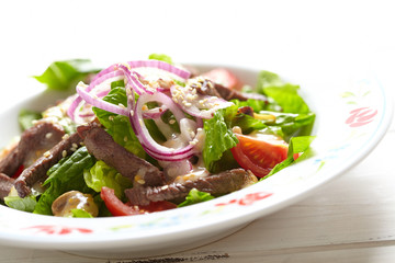 salad with beef