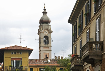 Fototapeta na wymiar Church of St. Stephen in Menaggio. Province Como. Italy
