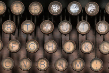 vintage typewriter in vintage color tone
