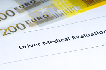 Obraz premium driver medical evaluation, money