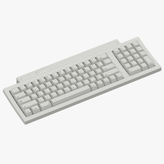 Modern computer keyboard isolated on white. 3D illustration