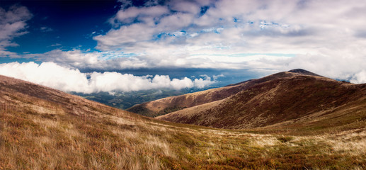 Panoramic view of Carpathian Mountains