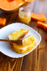 sweet curd pudding with pumpkin