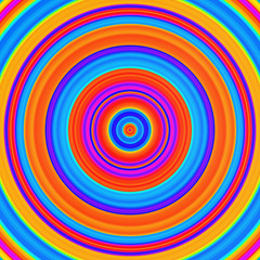 Vibrant orange and blue colour circles illustration.