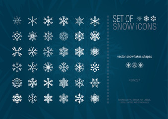 Set of vector snowflakes.