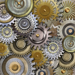 3D metallic gears background