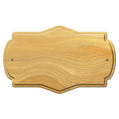 empty wooden sign isolated on white