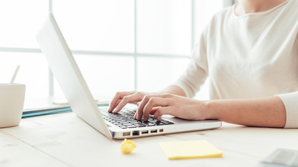 Woman working at computer