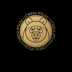 Linear design a bear's head.