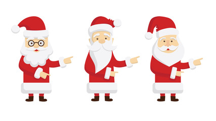 Isolated Santa Claus standing on white background.