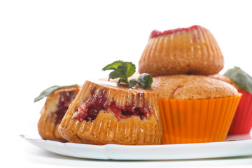 sweet muffins stuffed with cherries