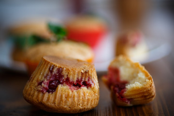 sweet muffins stuffed with cherries