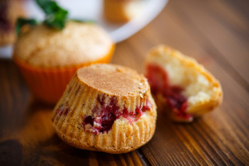 sweet muffins stuffed with cherries