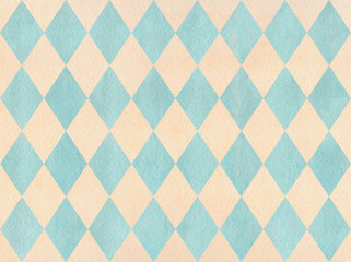 Watercolor diamond pattern.