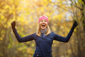 Girl in sportswear doing exercises